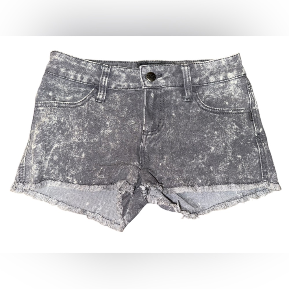 TRIPP NYC Grey asphalt bleached acid wash jean shorts  juniors sz 1 vintage